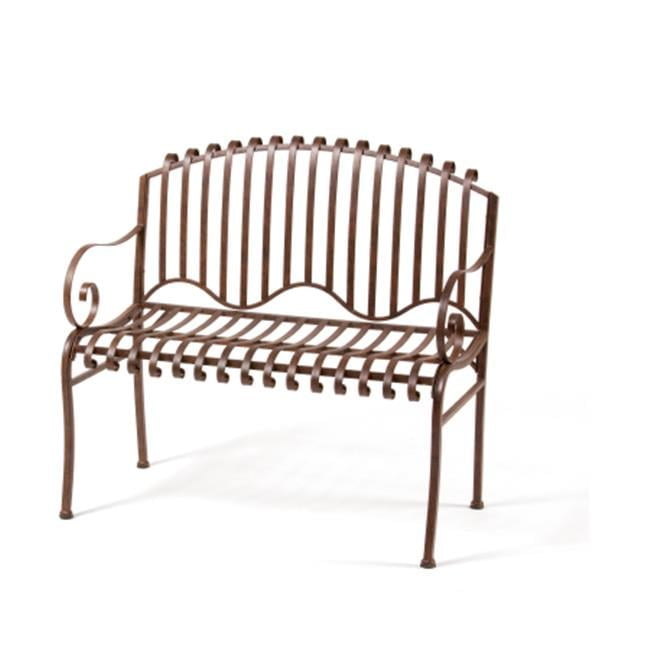 Solera Natural Patina Steel Outdoor Bench with Curved Details