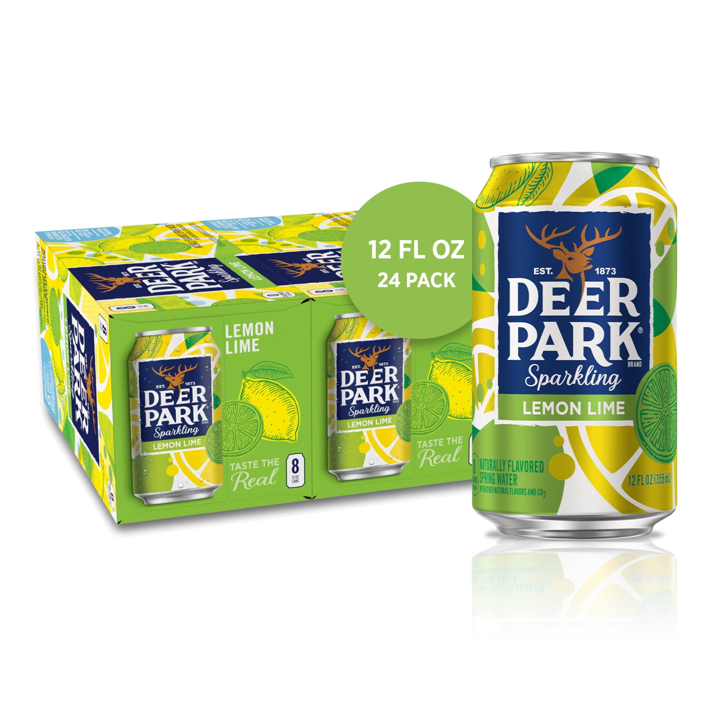 Deer Park Sparkling Water, Lemon Lime, 12 oz. Cans (24 Count)