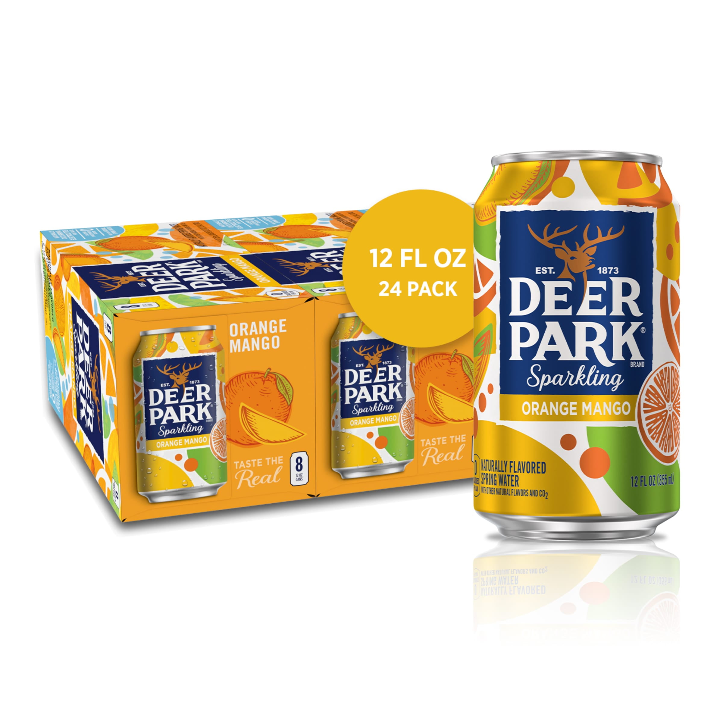 Deer Park Sparkling Water, Orange Mango, 12 oz. Can (24 Count