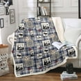 thumbnail image 1 of Deer Patchwork Fleece Blanket Moose Elk Deer Wildlife Hunting Throw Blanket Boho Mandala Bed Blanket Blue White Buffalo Plaid Grid Exotic Floral Luxury Soft Cozy Fuzzy Blanket Twin Size, 1 of 6