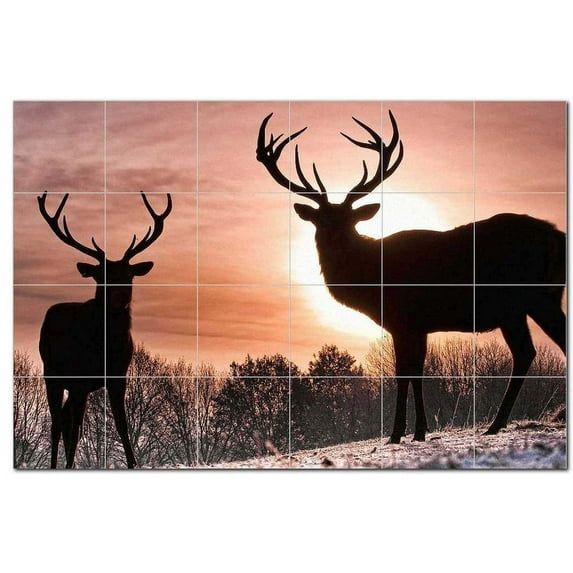 Deer Picture Ceramic Tile Mural Kitchen Backsplash Bathroom Shower, 404660-L64