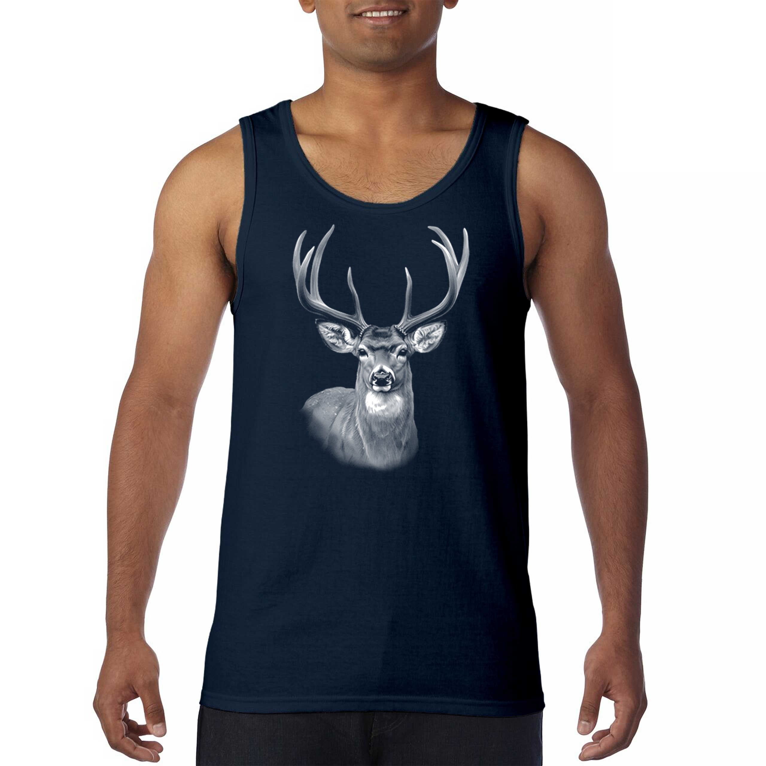 Deer Portrait Tank Top Monochrome Buck Head Nature Whitetail Wildlife ...