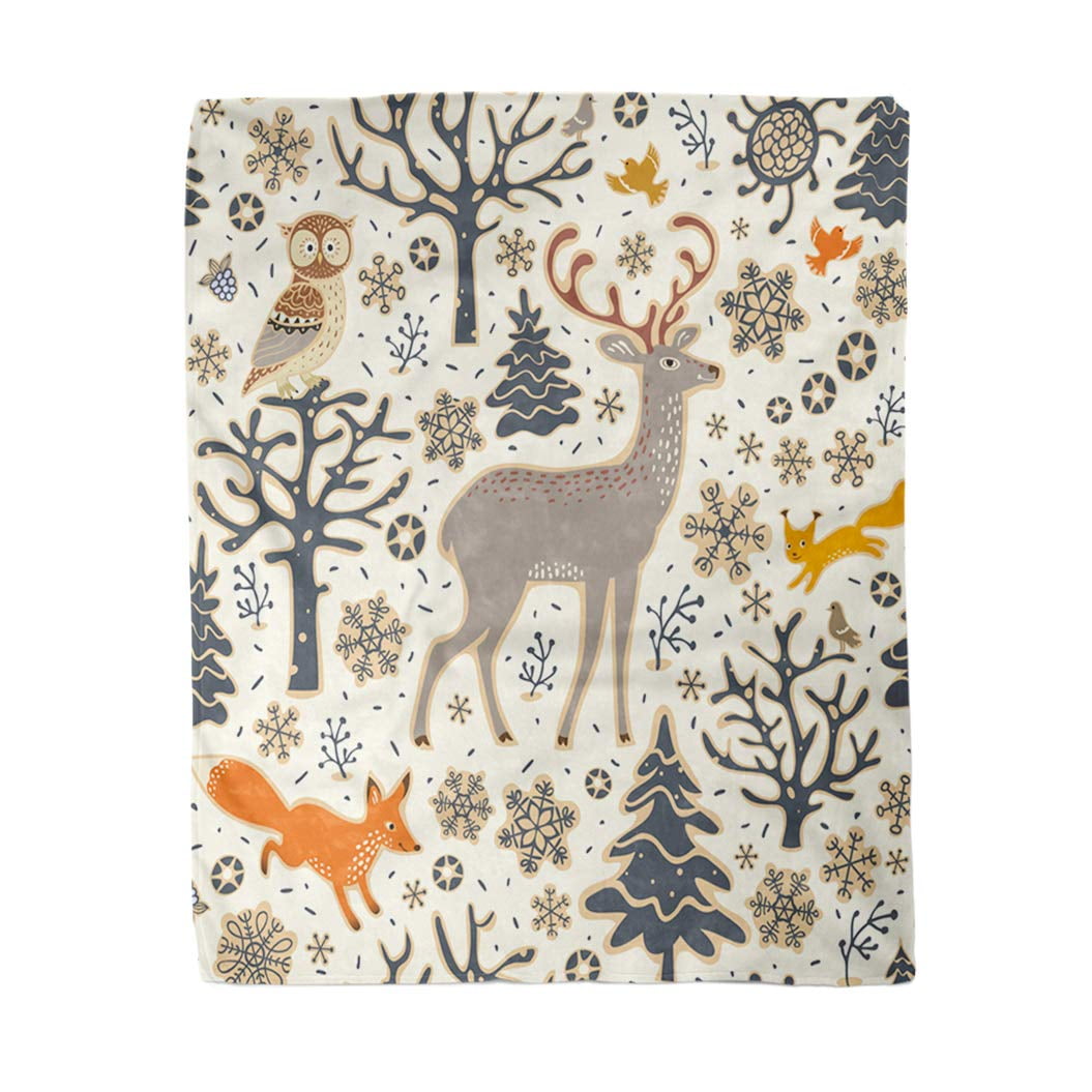 Deer Print Throw Blanket Wild Animals Deer Blanket Lightweight Bed Sofa