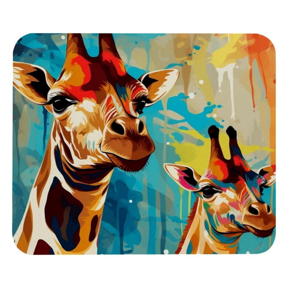 Deer Printed Square Desk Mat Mousepad, 8.3x9.8 Inch, Non-Slip Rubber Bottom, Suitable for Office and Gaming