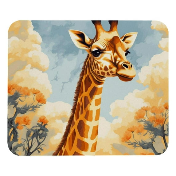 Deer Printed Square Desk Mat Mousepad, 8.3x9.8 Inch, Non-Slip Rubber Bottom, Suitable for Office and Gaming
