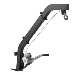 Deer Processing Hoist Kit Heavy Duty 353 lbs Capacity Tree Winch with Ratchet Strap, for Hanging, Skinning, Cleaning Game and Field Dressing - Essential Hunting Tool, Black