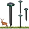 thumbnail image 1 of Deer Repellent, Ultrasonic and Solar Powered Outdoor Deer Repellent, Suitable for Garden Plants, 7000 Square Feet Coverage, Waterproof Ultrasonic Repellent Can Repel Deer and Rabbits (4 Pack), 1 of 3