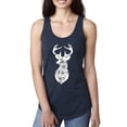 thumbnail image 1 of Deer Rose Animal Lover Ladies Racerback Tank Top, Navy, Large, 1 of 3