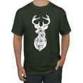 thumbnail image 1 of Deer Rose Animal Lover Men's Graphic T-Shirt, Forest Green, X-Large, 1 of 3