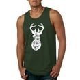 thumbnail image 1 of Deer Rose Animal Lover Mens Graphic Tank Top, Forest Green, Large, 1 of 3