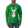 thumbnail image 1 of Deer Rose Animal Lover Mens Long Sleeve Shirt, Kelly, Medium, 1 of 3