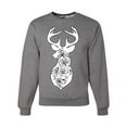 thumbnail image 1 of Deer Rose Animal Lover Unisex Crewneck Graphic Sweatshirt, Heather Grey, X-Large, 1 of 3