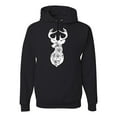 thumbnail image 1 of Deer Rose Animal Lover Unisex Graphic Hoodie Sweatshirt, Black, Small, 1 of 3