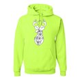 thumbnail image 1 of Deer Rose Animal Lover Unisex Graphic Hoodie Sweatshirt, Safety Green, 2XL, 1 of 3