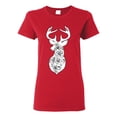 thumbnail image 1 of Deer Rose Animal Lover Womens Graphic T-Shirt, Red, 2XL, 1 of 3