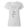 thumbnail image 1 of Deer Rose Animal Lover Womens Graphic T-Shirt, White, Small, 1 of 3