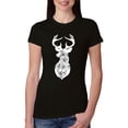 thumbnail image 1 of Deer Rose Animal Lover Womens Slim Fit Junior Tee, Black, Small, 1 of 3