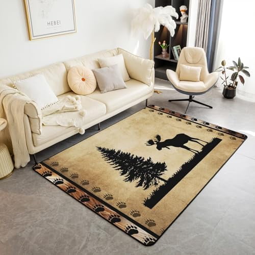 Deer Rugs for Living Room Bedroom Boys Wild Animal Area Rug 3x5 Nature ...