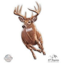 Deer Running - 3" Vinyl Sticker - For Car Laptop I-Pad Phone Helmet Hard Hat - Waterproof Decal