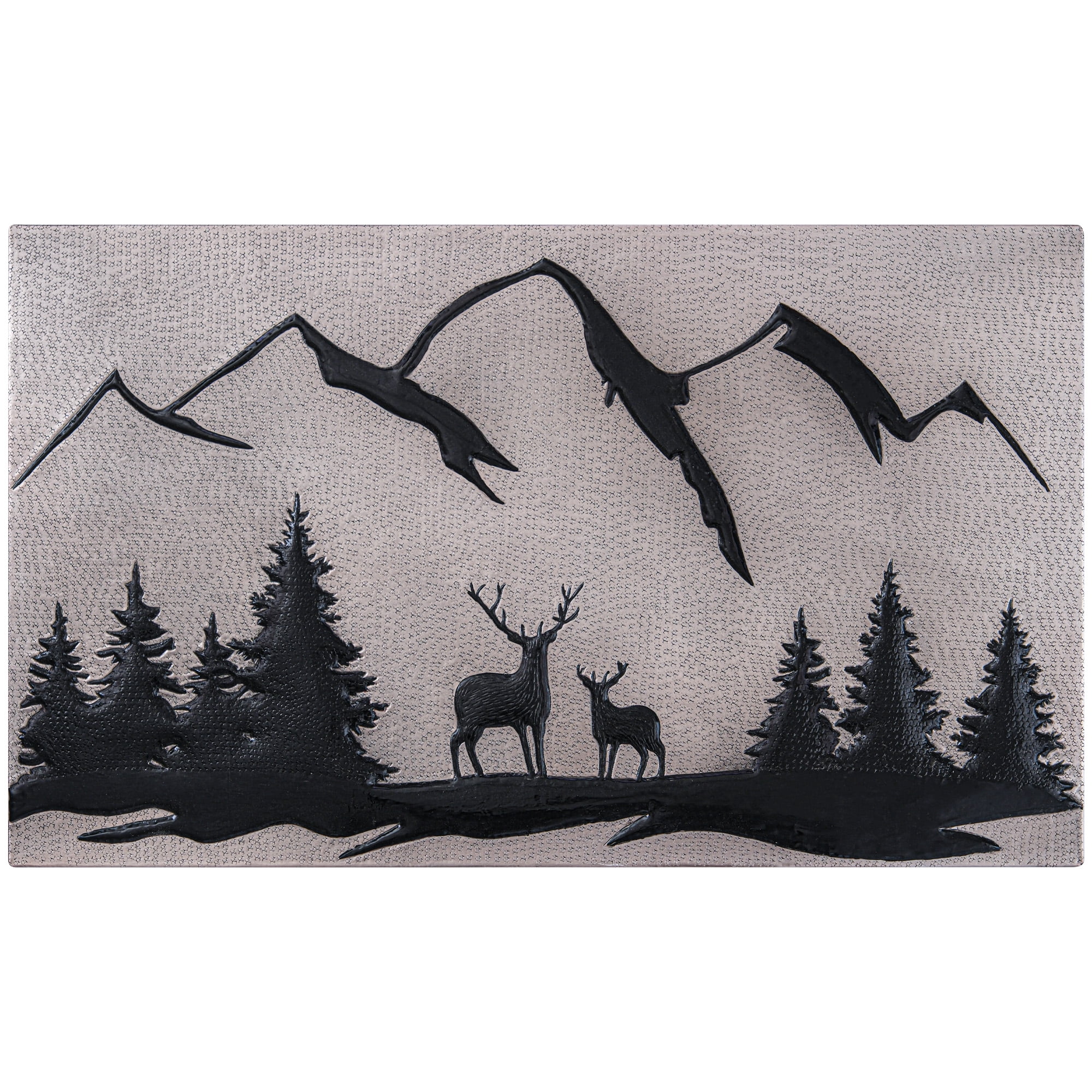 Deer Scene Kitchen Backsplash Tile 18"x30" Gray&Black