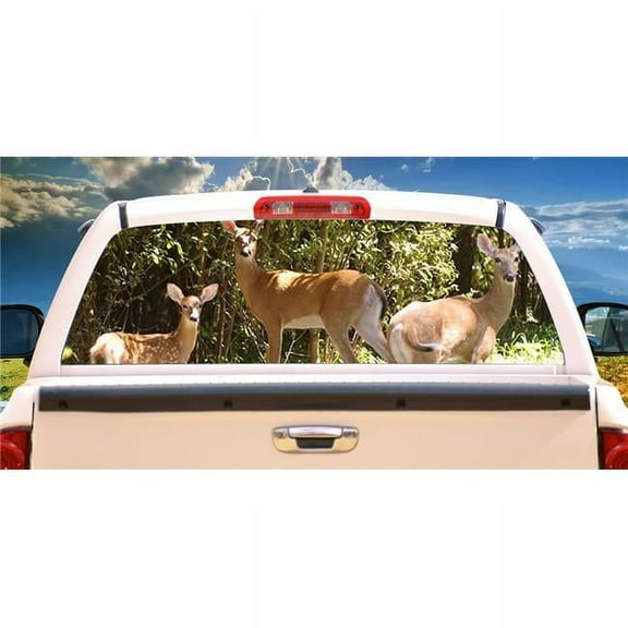 Deer Scene Rear Window Graphic Tint Film Truck View Thru Vinyl Decal