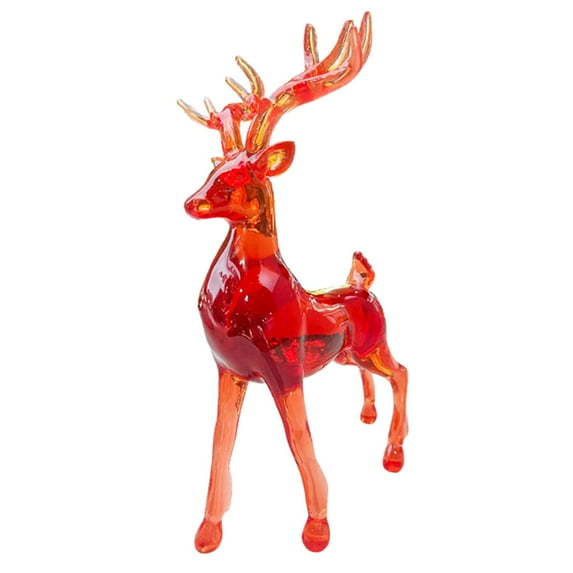 Deer Sculpture Decoration Deer Figurines Crafts Gifts Nordic Style Resin Reindeer Figurines Deer Statue Decor for Office Cafe Red