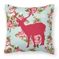 thumbnail image 1 of Deer Shabby Chic Blue Roses BB1012 Fabric Decorative Pillow, 1 of 2