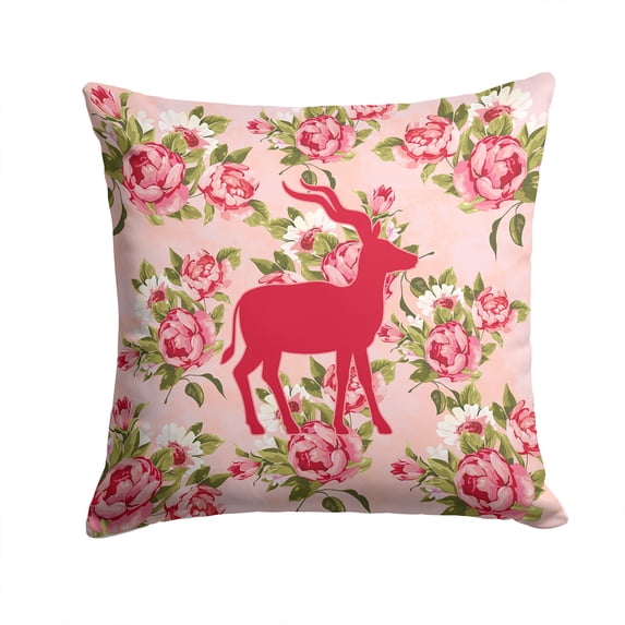 Deer Shabby Chic Pink Roses Fabric Decorative Pillow