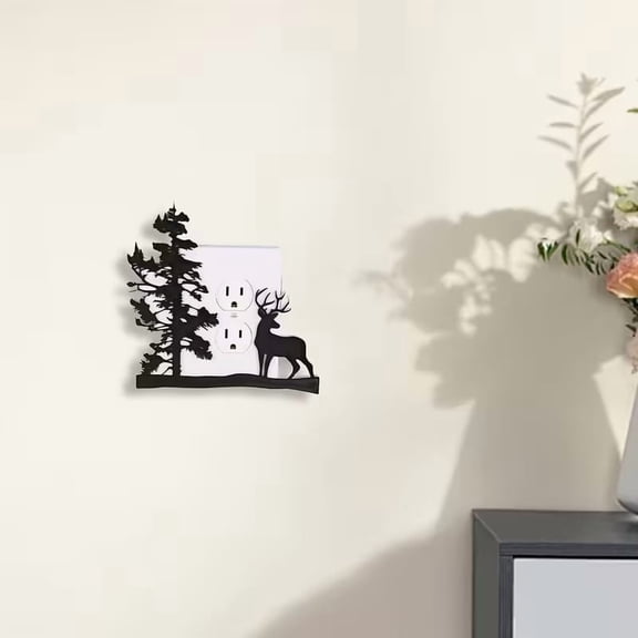 Deer Shadow Light Switch Cover Rustic Farmhouse Wall Plate Decor
