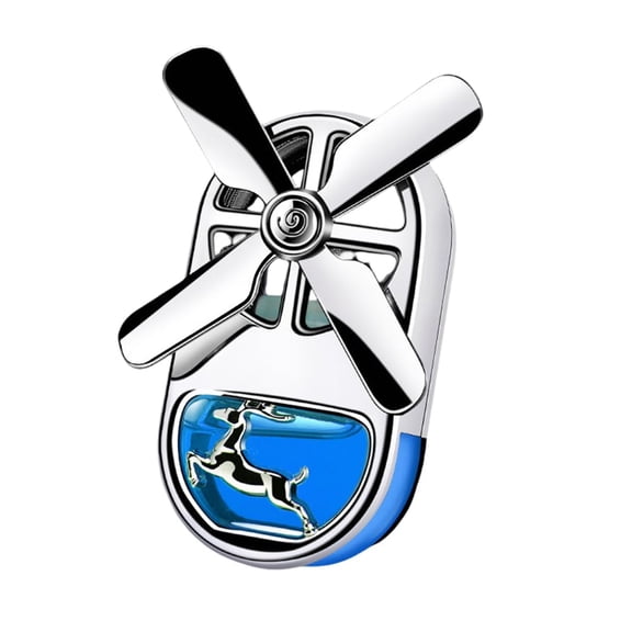 Deer-Shaped Car Air Freshener with Rotating Fan That Accelerates Fragrance Diffusion, Natural Plant-Based Aromatherapy with 6 Scents To Choose From, Soft Silicone Clip for Stable