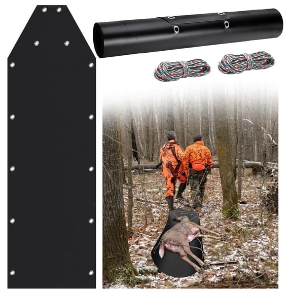 Deer Shaped Pulling Sled for Ice Fishing, Hunting and Firewood Hauling, Durable Polyethylene, Great Christmas Gift for Outdoor Adventures and Winter Survival Utility.