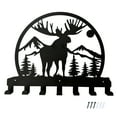 thumbnail image 1 of Deer Silhouette Design Metal Hooks Wall Decor, 7-Hook Animal-Themed Storage Wall Hook for Entryway Organizer 13" H, 1 of 7