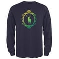 thumbnail image 1 of Deer Silhouette Navy Adult Long Sleeve T-Shirt - Small, 1 of 1