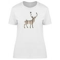 thumbnail image 1 of Deer Silhouette Pine Forest T-Shirt Women -Image by Shutterstock, Female Medium, 1 of 2