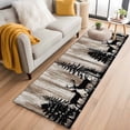 thumbnail image 1 of Deer Silhouettes 2'x6' Runner Rugs for Hallway Kitchen Bedside Non Slip Washable, Trees Wooden Retro Art Farmhouse Entryway Rug Runners with Rubber Backing, Long Carpet Runner for Laundry Room, 1 of 8