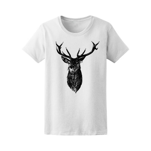 Deer Sketch T-Shirt Men -Image by Shutterstock, Male XX-Large
