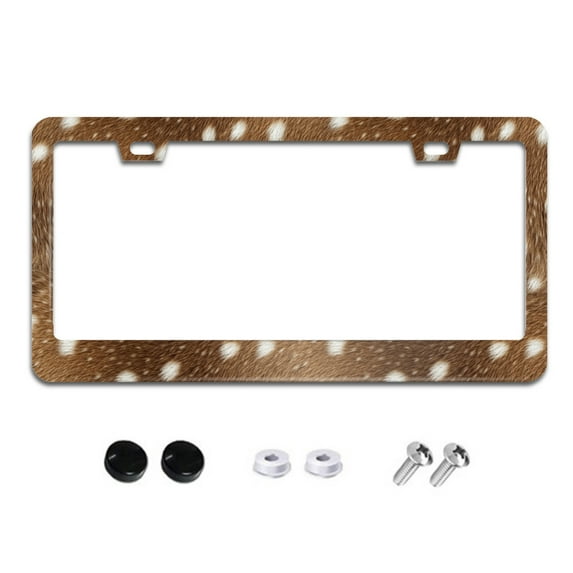 Deer Skin Print License Plate Frames for Women Men Car Plate Holder Cover Metal Tag Aluminum Car Accessories Front Rear Plate Decor