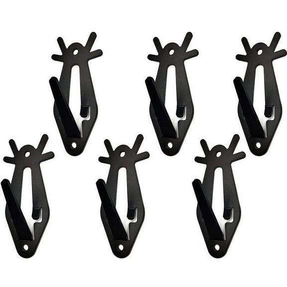 Deer Skull Wall Mount Kit - 6 European Style Skull Hooks for Indoor Outdoor Display | Includes 12 Screws & 12 Expansion Bolts | 3.95" Trophy Mounting Hardware