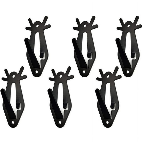 Deer Skull Wall Mount Kit - 6 European Style Skull Hooks for Indoor Outdoor Display | Includes 12 Screws & 12 Expansion Bolts | 3.95" Trophy Mounting Hardware