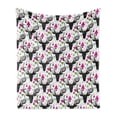 thumbnail image 1 of Deer Soft Flannel Fleece Blanket, Geometric Colorful Triangles Background with Dark Animal Head Silhouettes with Antlers, Cozy Plush for Indoor and Outdoor Use, 60" x 80", Multicolor, by Ambesonne, 1 of 5