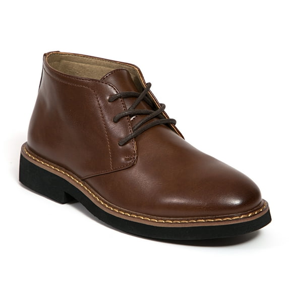 Deer Stags Boys' Ballard Dress Comfort Chukka Boot - brown - 2 Little Kid Medium