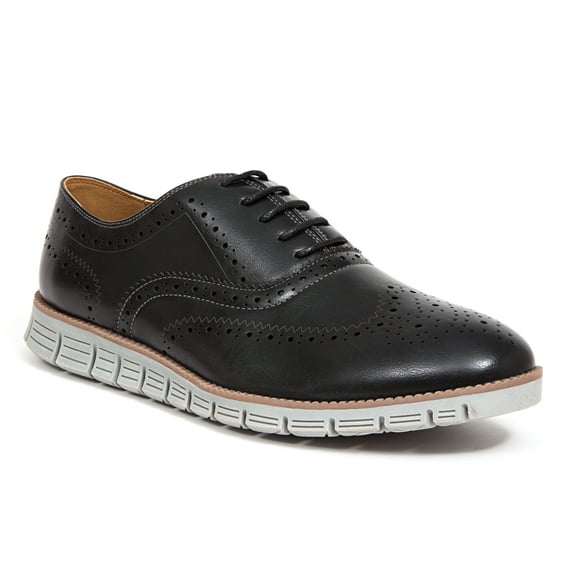 Deer Stags Boys' Benton Jr. Lace-up Wingtip Dress Fashion Sneaker - Black/Grey - 3.5 Big Kid Medium