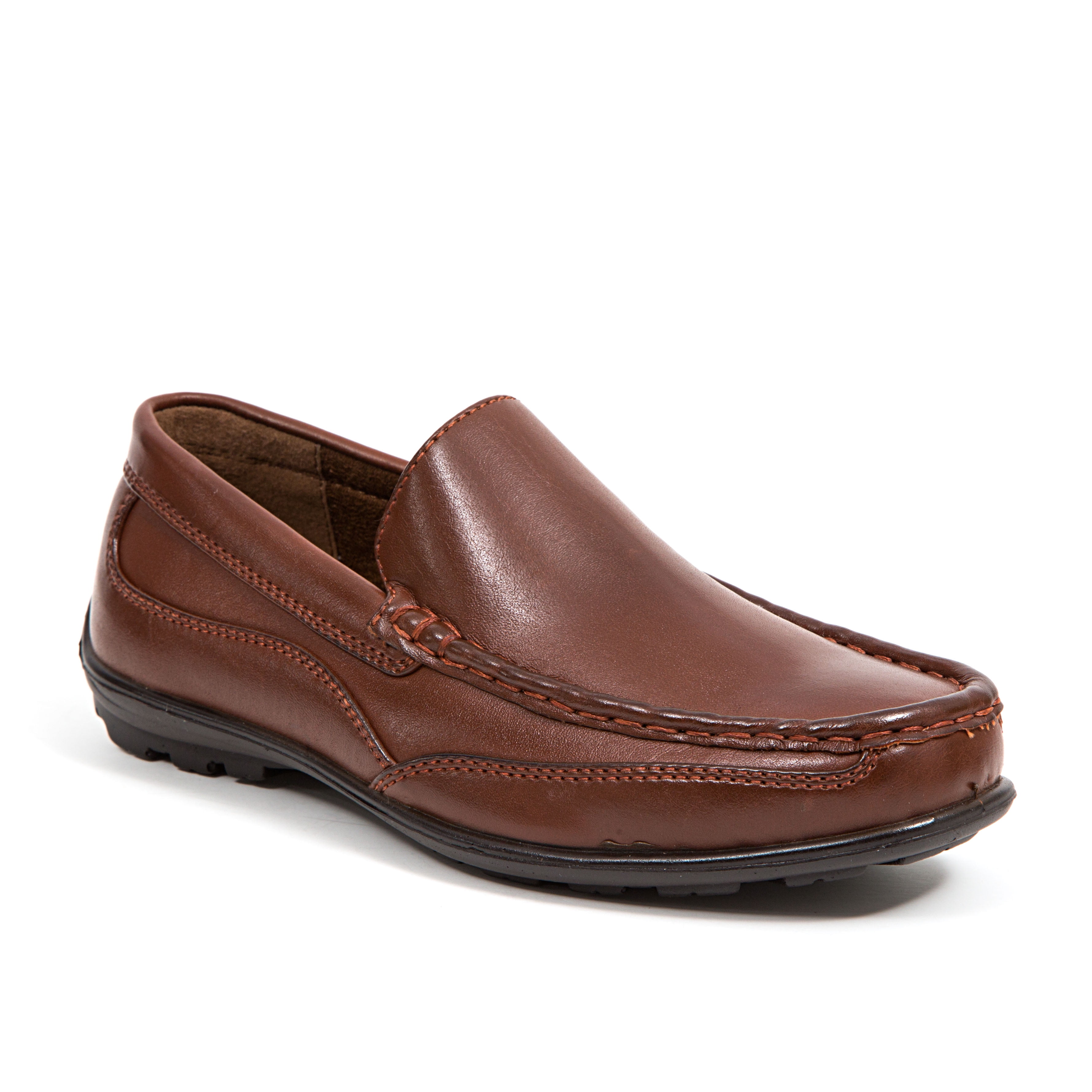 Deer Stags Boys' Booster Driving Moc Slip-On - Dark Luggage - 6.5 Big Kid Medium