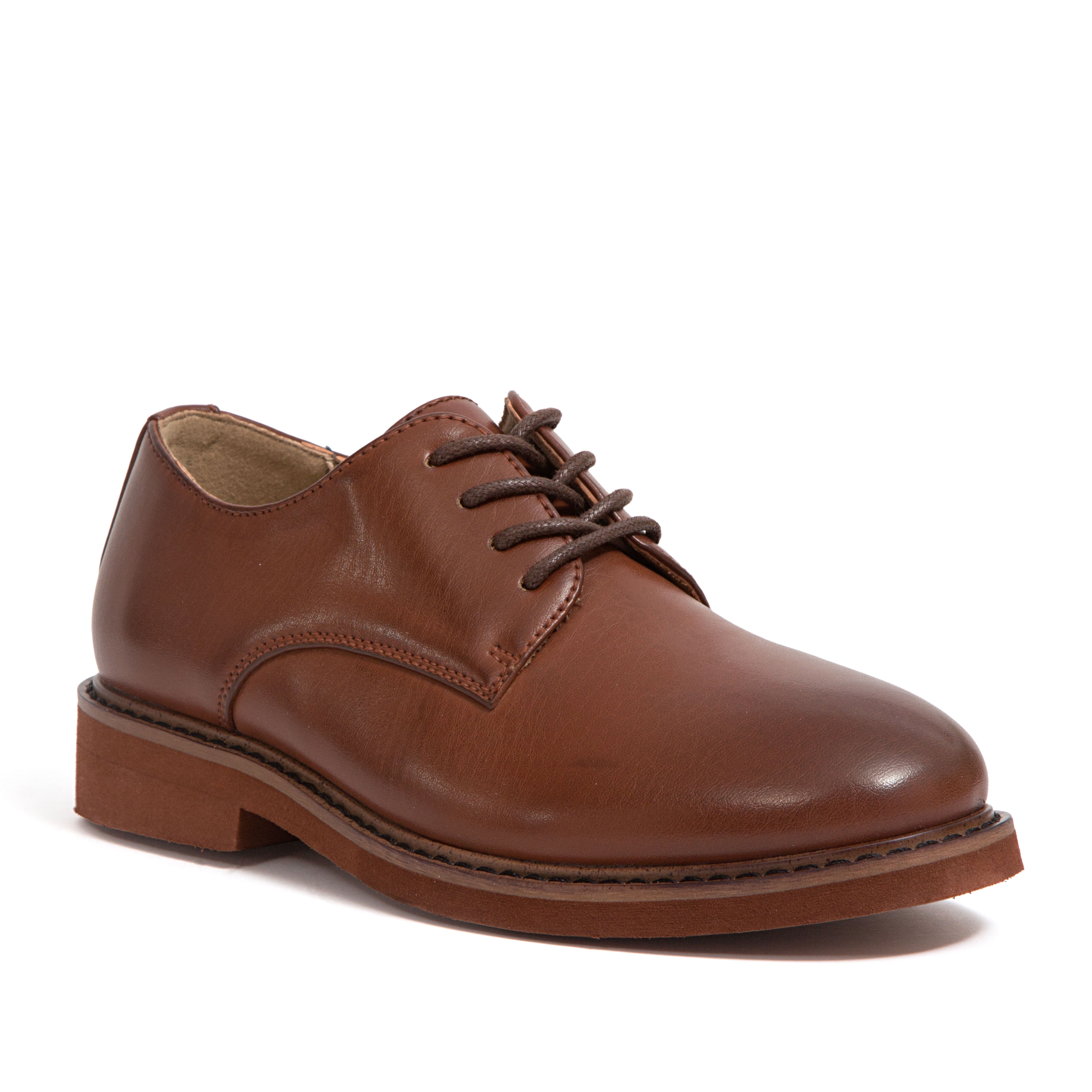 Deer Stags Boys' Denny Lace-Up Dress Comfort Oxford - Dark Luggage - 3.5 Big Kid Medium