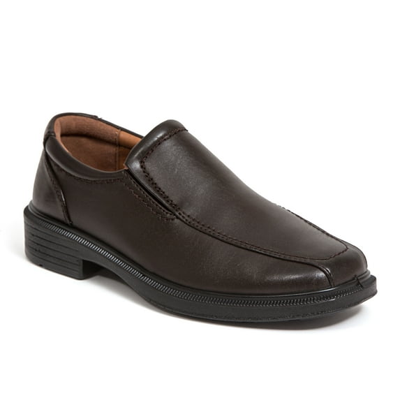 Deer Stags Boys' Greenpoint Jr. Dress Comfort Slip-On Loafer - Dark Brown - 11 Little Kid Medium
