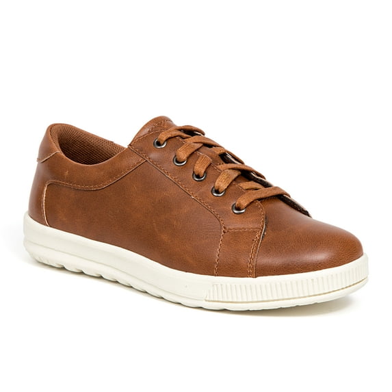 Deer Stags Boys' Kane Dress Fashion Sneaker -Dark Tan/Cream - 3 Little Kid Medium