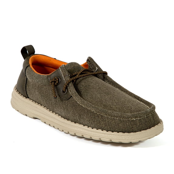 Deer Stags Boys' Relax Jr. Bungee Lace Fashion Sneaker - Olive/Orange - 5 Big Kid Medium