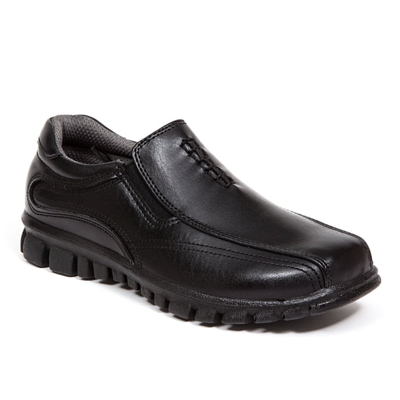 Deer Stags Boys' Stadium Dress Comfort Slip-On - Black- 3 Little Kid Medium