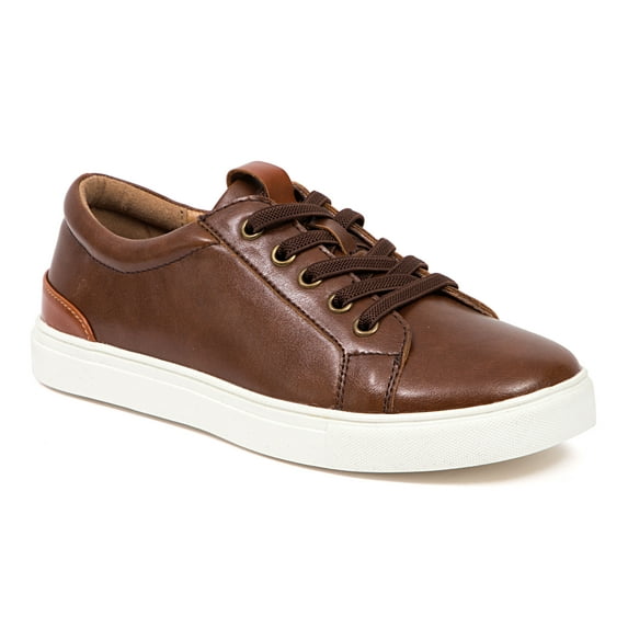 Deer Stags Boys' Wiley Jr. Bungee Lace Fashion Sneaker - Dark Brown/White - 5.5 Big Kid Medium