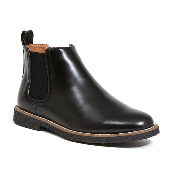Deer Stags Boys' Zane Dress Comfort Chelsea Boot - Black/Black - 4 Big Kid Medium